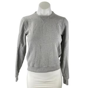 Ann Mashburn Women's Gray Crewneck Long Sleeve Crop Sweatshirt Sweater Top Sz XS